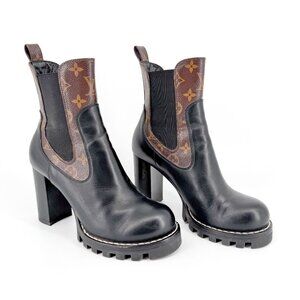 Louis Vuitton Star Trail LV Chelsea Ankle Boots Black Size 40 US 10 Women's